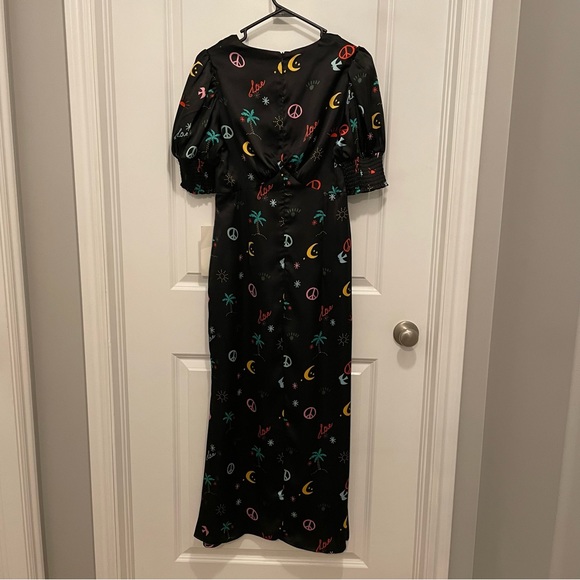 NWT Never Fully Dressed Puff Sleeve Maxi in Neon Paradise Print - Size  6 Petite - Picture 7 of 11